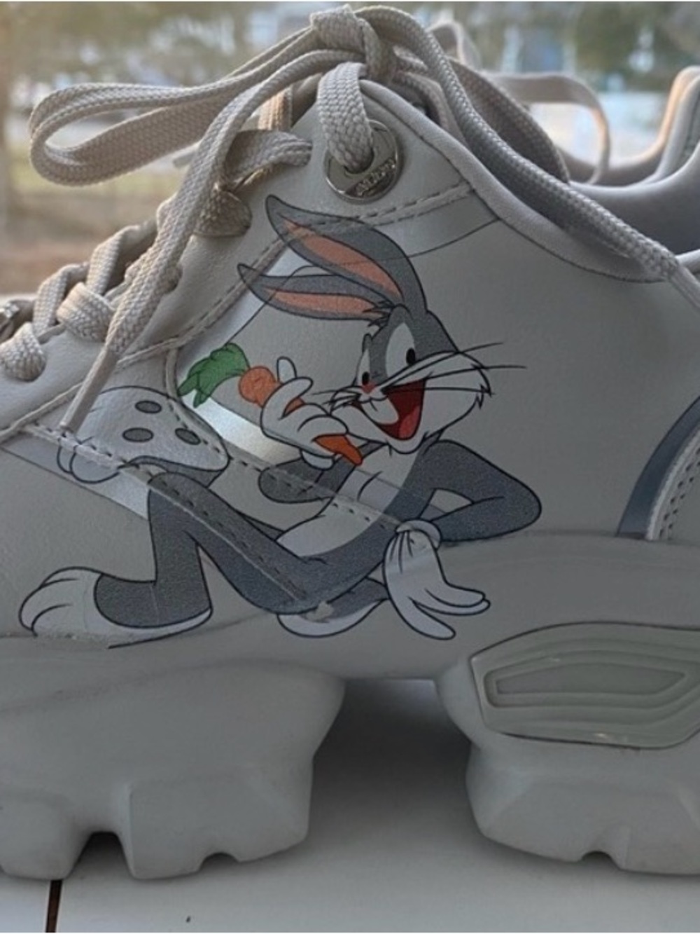 Aldo White Kids Sneakers with Bugs Bunny Graphic